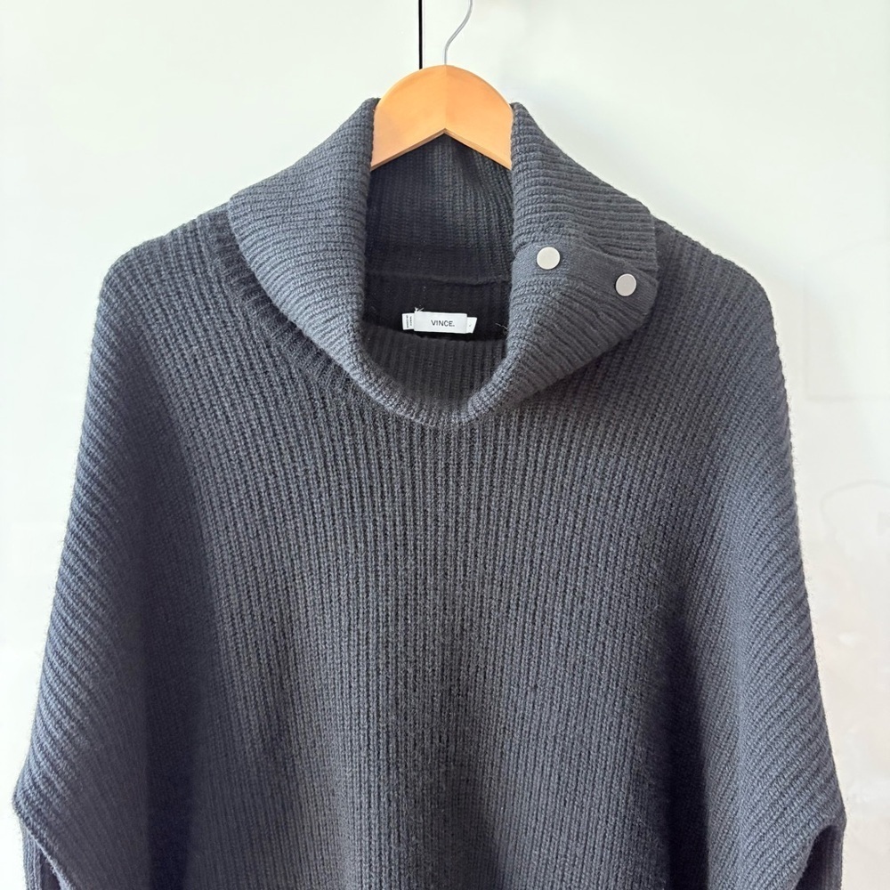 Vince Black Cowl Neck Wool and Yak Blend Sweater - Picture 3 of 13